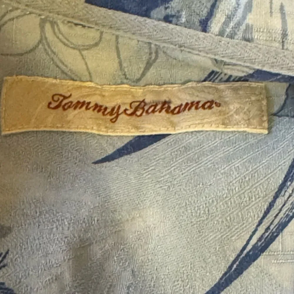 Tommy Bahama Blue Silk Tropical Print Men's Shirt